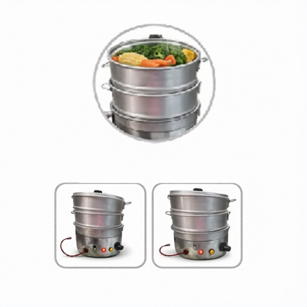 Electric Operated 3 Tier Momo, Rice, Corn Steamer For Commercial Use thumbnail 3