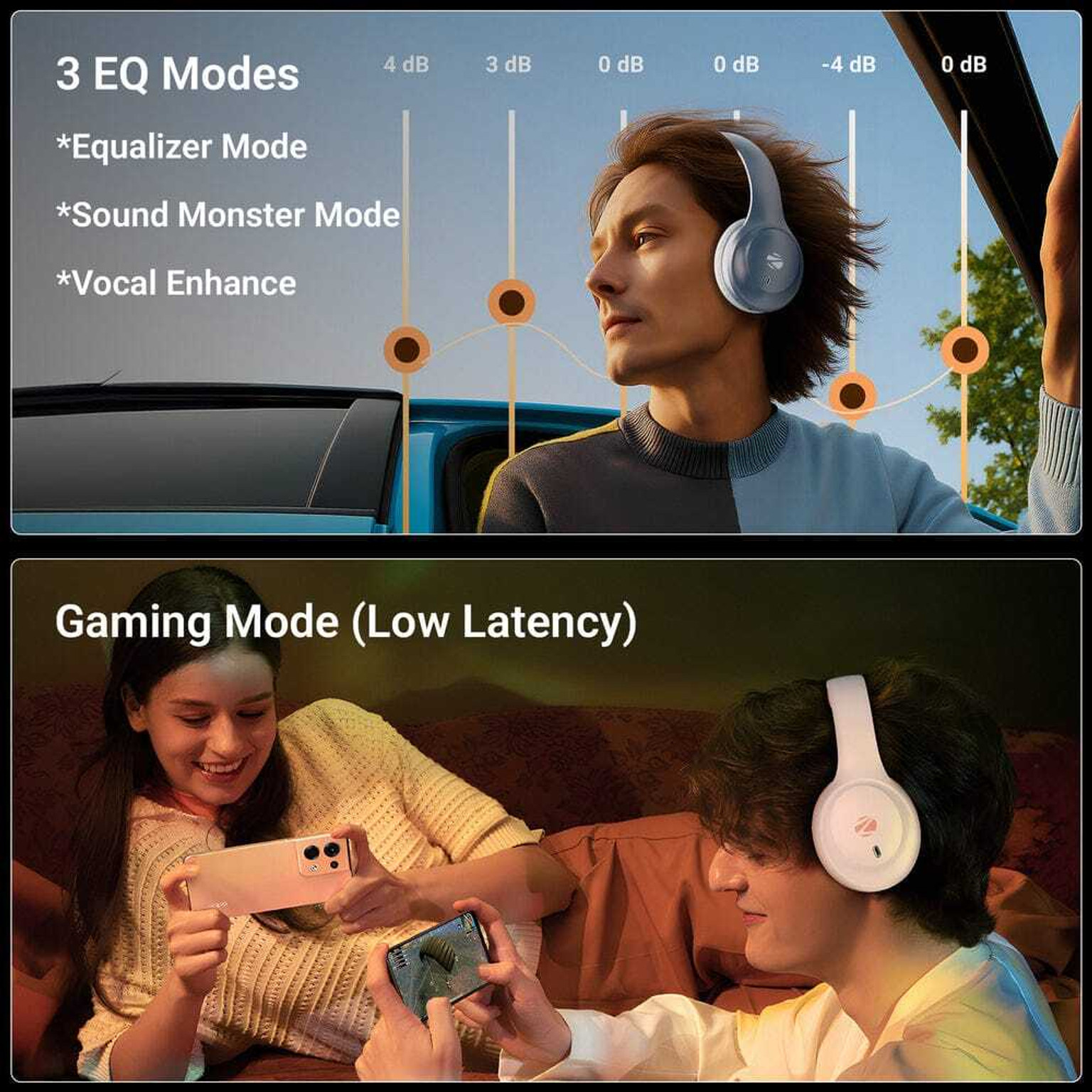 Visit brand store ZEBRONICS Zeb Paradise Neo R Black Bluetooth & Wired Gaming Headset (Black, On the Ear) | Wireless Headphone | gaming and daily use headphone thumbnail 4