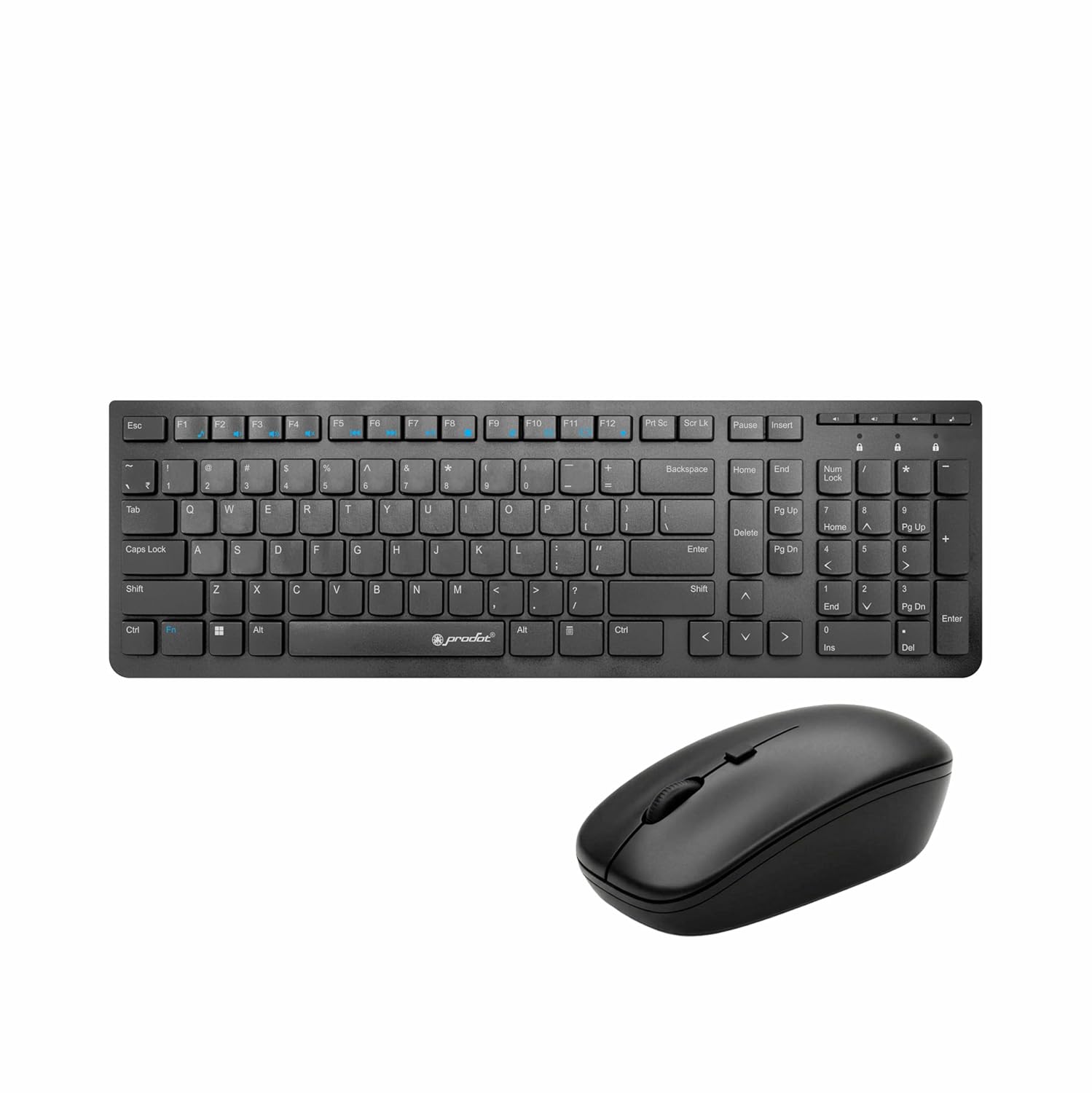 Prodot Sparsh Quad Wireless Chicklet Keyboard and Mouse Combo I Plug & Play I Adjustable 800-1600 DPI I 10M Keystrokes I Spill Resistant I 2.4Ghz 10m Range I Works with Windows, iOS, Linux image